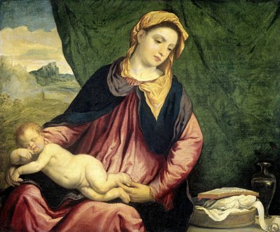 Madonna mit schlafendem Kind von Paris Bordone