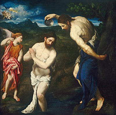 Die Taufe Christi, ca. 1535-1540 von Paris Bordone