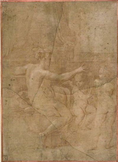Venus mit Amor und Putto von Parmigianino