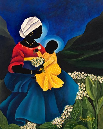 Madonna und Kind mit Gänseblümchen von Patricia Brintle