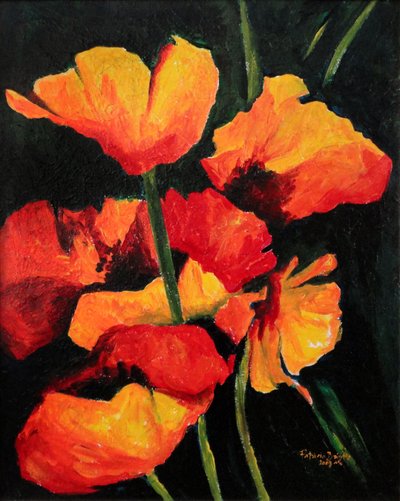 Lebhafte Mohnblumen, 2008 von Patricia Brintle