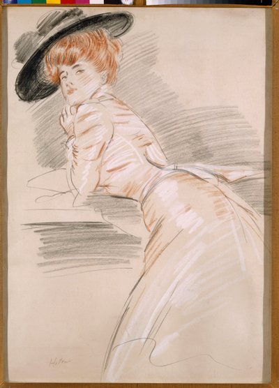 Madame Helleu mit Hut von Paul Cesar Helleu