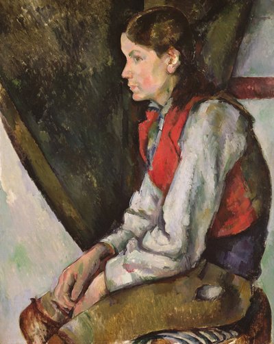 Junge im roten Weste von Paul Cézanne