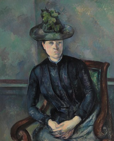 Madame Cezanne mit grünem Hut von Paul Cézanne