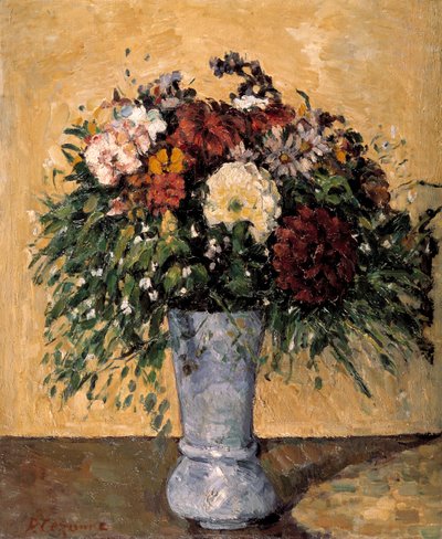 Blumen in einer blauen Vase von Paul Cézanne
