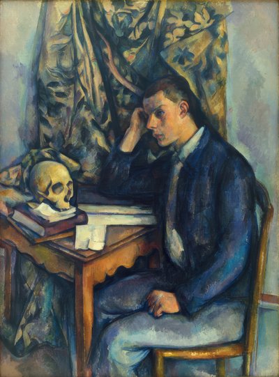 Junger Mann mit Totenkopf von Paul Cézanne