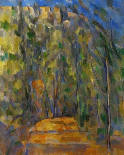 Die kurvige Straße im Wald von Paul Cézanne