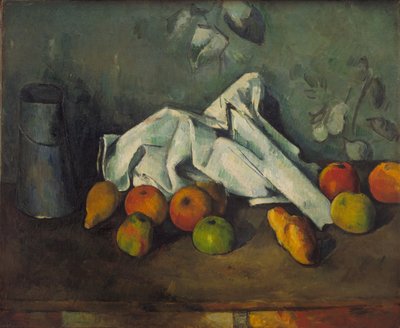 Milchkanne und Äpfel, 1879-1880 von Paul Cézanne