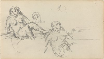 Sitzender Badender [verso] von Paul Cézanne