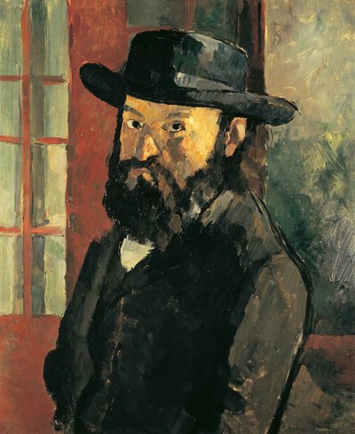 Selbstporträt mit Hut von Paul Cézanne