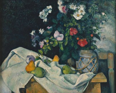 Stillleben mit Blumen und Früchten, 1889-1890 von Paul Cézanne