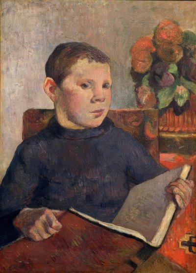 Bildnis des Sohnes Clovis mit einem Buch von Paul Gauguin