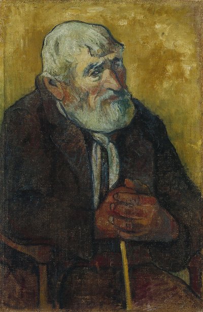 Alter Mann mit einem Stock von Paul Gauguin