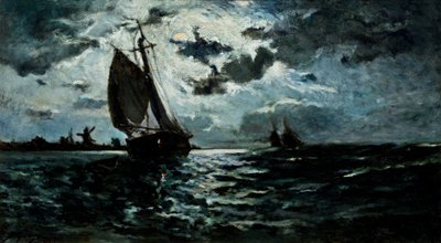 Segelschiff im Mondlicht von Paul Gauguin