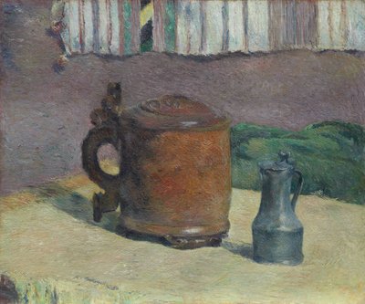 Stillleben: Holztankard und Metallkrug von Paul Gauguin