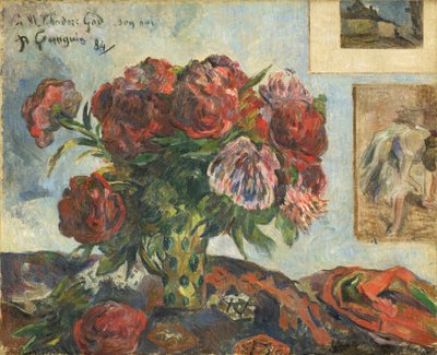 Stillleben mit Pfingstrosen von Paul Gauguin