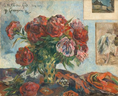 Stillleben mit Pfingstrosen von Paul Gauguin