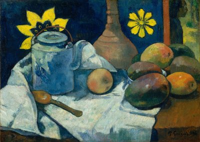 Stillleben mit Teekanne und Obst, 1896 von Paul Gauguin