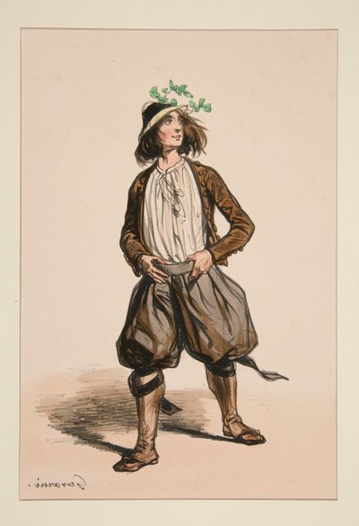Ziegenhirt. Strohhut. von Paul Gavarni