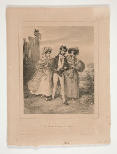 Der Teufel außerhalb der Barriere von Paul Gavarni