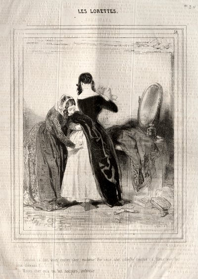 Les Lorettes, 1842 von Paul Gavarni