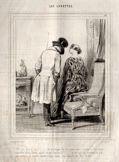 Les Lorettes, 1842 von Paul Gavarni