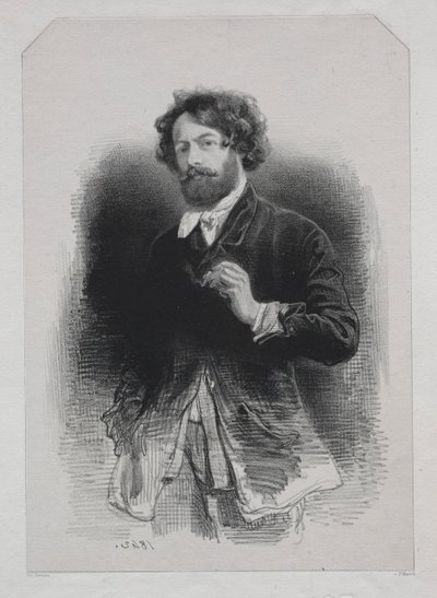Selbstporträt, 1842 von Paul Gavarni