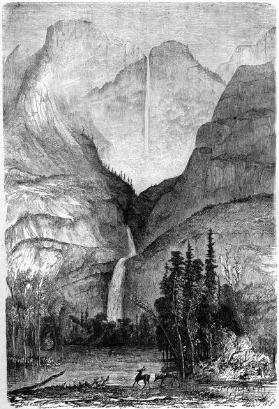 Yosemite-Fälle, Kalifornien, 19. Jahrhundert von Paul Huet