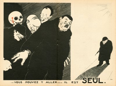 Le Temoin, Satire in Schwarz-Weiß von Paul Iribe