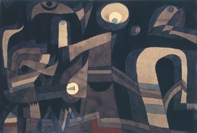 Nachts Grün-Indischrot, düster, 1921 von Paul Klee