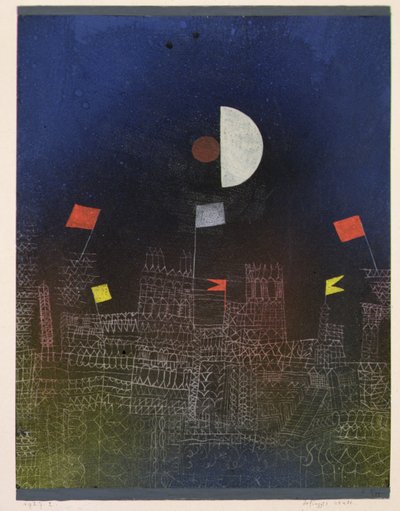 Stadt mit Fahnen von Paul Klee