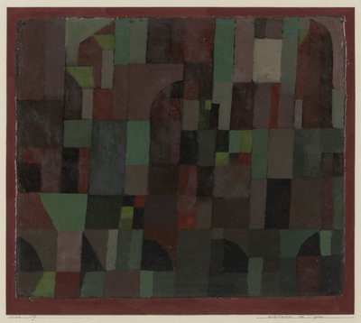 Rot/Grüne Architektur (gelb/violette Abstufung) von Paul Klee