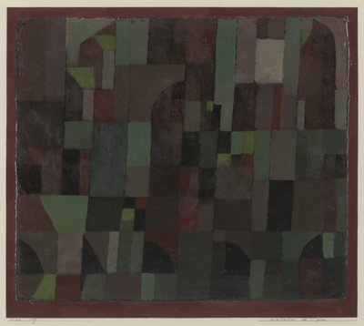 Rot/Grüne Architektur (gelb/violette Abstufung) von Paul Klee