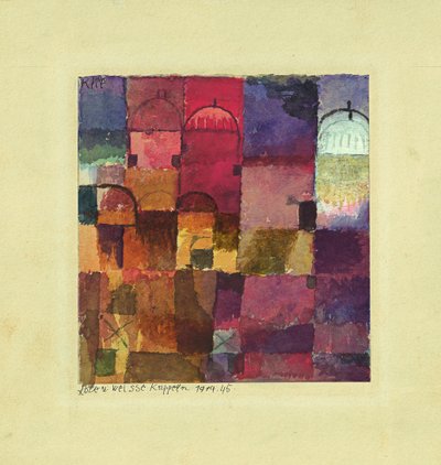Rote und weiße Kuppeln, 1914 von Paul Klee