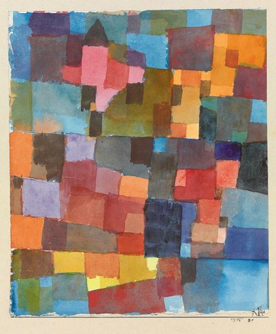 Raumarchitekturen auf Kalt-Warm, 1915 von Paul Klee