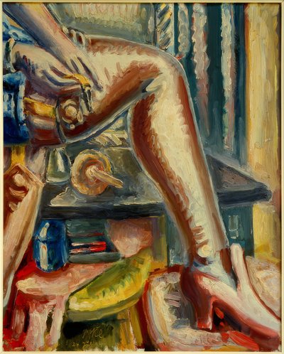 Bein mit rosa Strumpf von Paul Kleinschmidt
