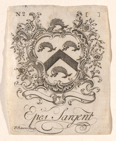 Exlibris von Epes Sargent von Paul Revere