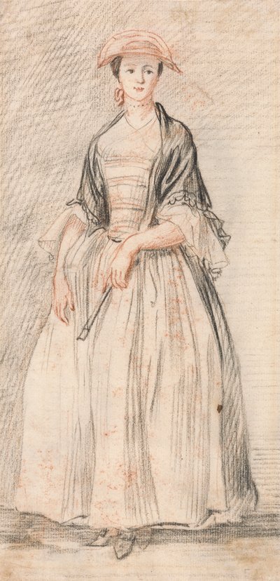 Eine Dame mit einem Fächer von Paul Sandby