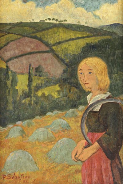 Junges bretonisches Mädchen und Heuhaufen, 1924 von Paul Sérusier