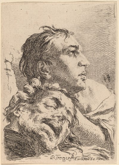 David mit dem Kopf von Goliath von Paul Troger