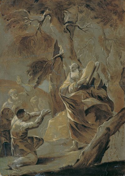 Moses bringt das Gesetz vom Berge Sinai von Paul Troger