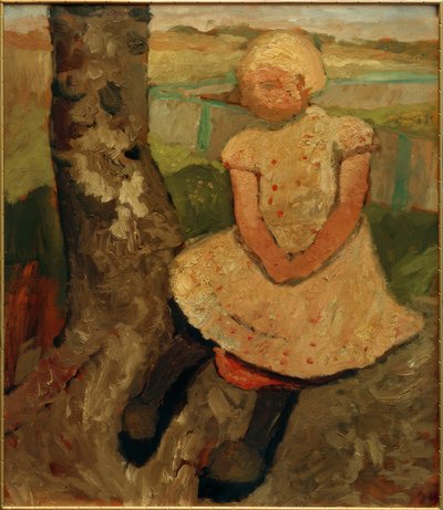 Sitzendes Kind unter einem Baum von Paula Modersohn Becker