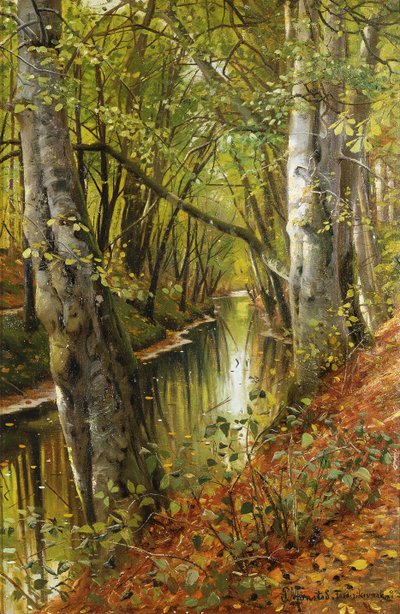 Bewaldete Flusslandschaft von Peder Monsted