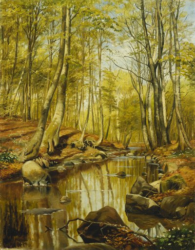 Bewaldete Flusslandschaft von Peder Monsted