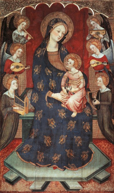 Madonna mit Kind und musizierenden Engeln von Pedro Serra