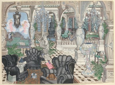 Foyer des Männerclubs, 1880-1910 von Perkins Harnly