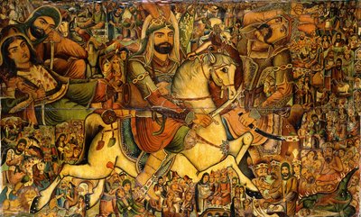 Die Schlacht von Kerbala, 19. Jahrhundert von Persian School
