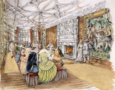 Berry Pomeroy Castle, ca. 1600, ca. 1990-2010 von Peter Dunn