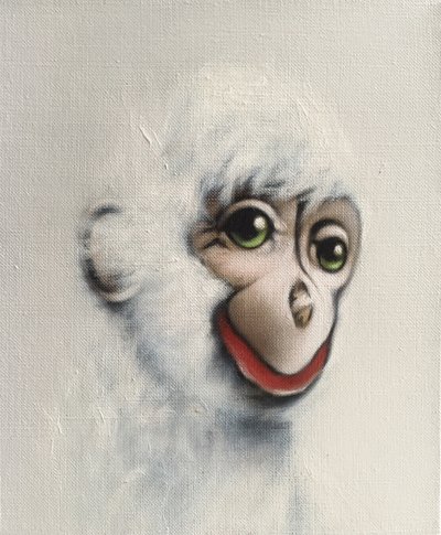 Affe in Weiß von Peter Jones