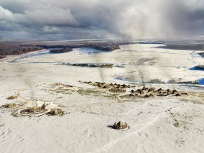 Durrington Walls, Wiltshire, ca. 2500 v. Chr., 2013 von Peter Lorimer